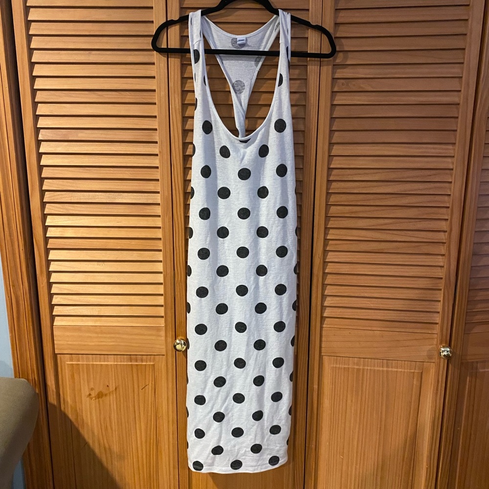 Black & White Polka Dot Long Dress